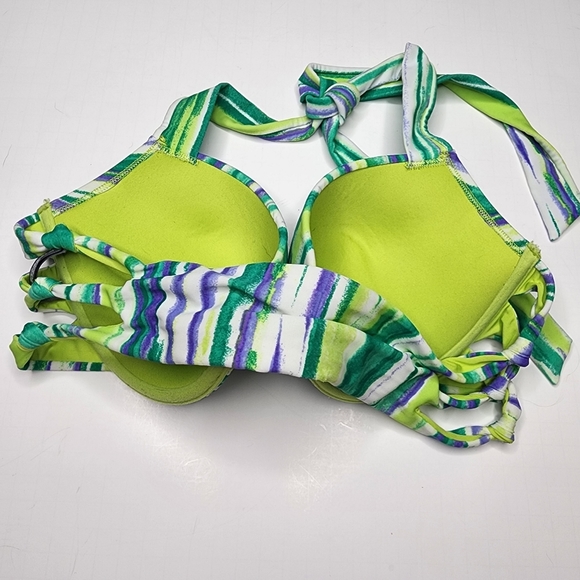 Aerie Push-up Bikini Swim Top Teal Blue 36C Front Clasp - Picture 4 of 9